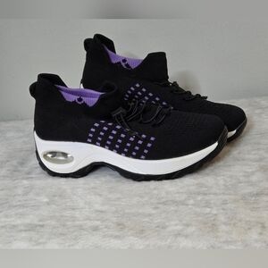 Mishansha Black and Purple Women's Sneakers